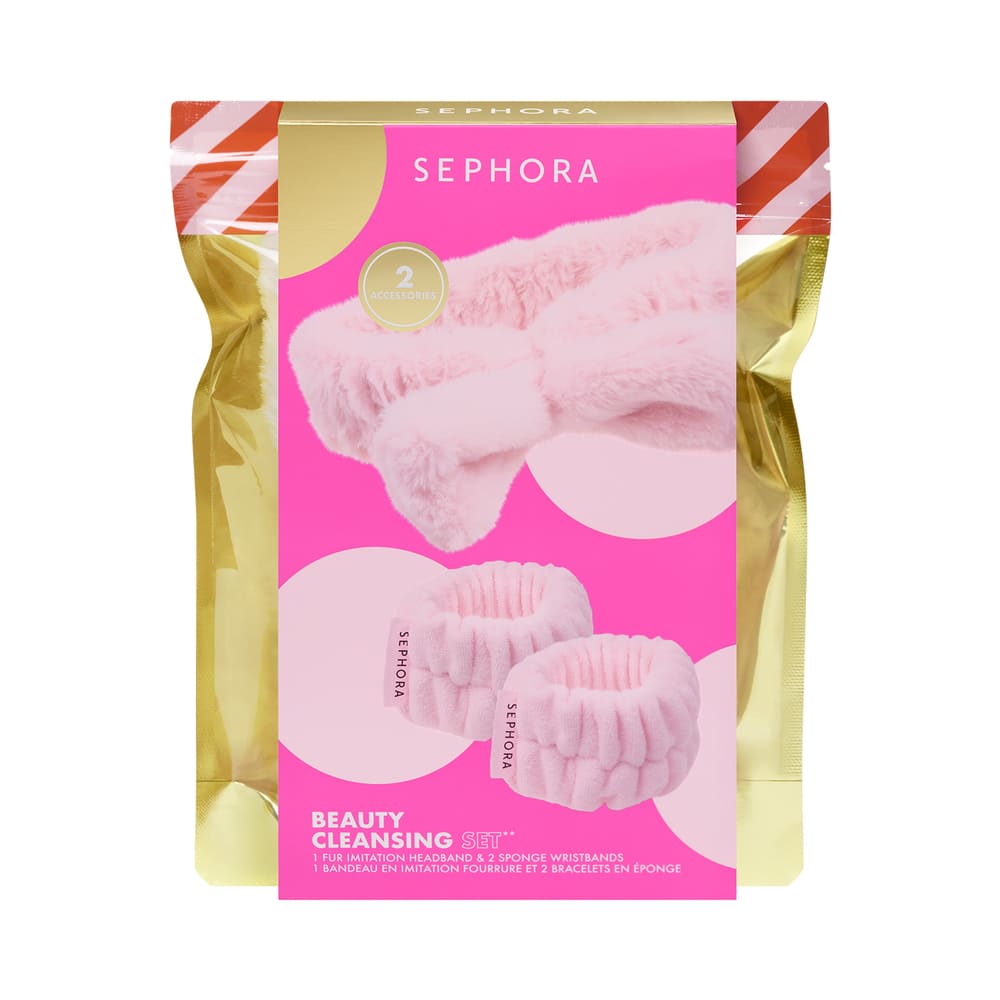 BEAUTY CLEANSING SET (SET DE DIADEMA Y MUÑEQUERAS DE FRANELA SUPER SUAVE)